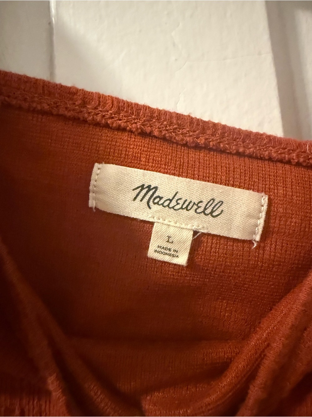 Madewell Rust Textured Ruffle Square-Neck Top - Picture 2 of 3